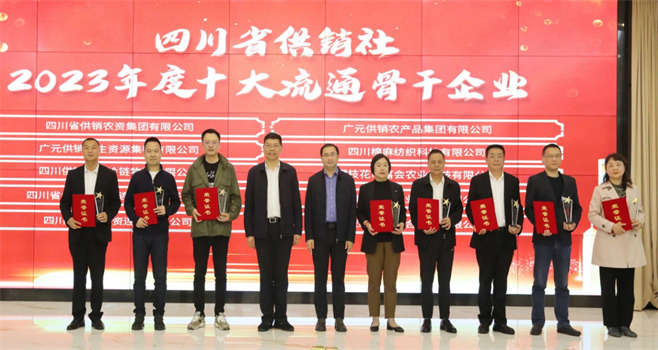 四川省棉麻集團(tuán)有限公司相關(guān)單位和個(gè)人榮獲四川省供銷社“2023年度十大流通骨干企業(yè)、最美供銷人”榮譽(yù)獎項(xiàng)